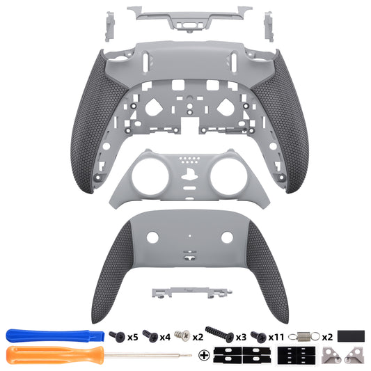 eXtremeRate Beyond-ARC Bottom Shell Kit with Rubberised Grip for PS5 Edge Controller - New Hope Gray & Classic Gray