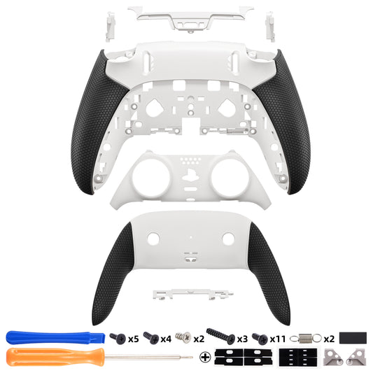 eXtremeRate Beyond-ARC Bottom Shell Kit with Rubberised Grip for PS5 Edge Controller - White Black