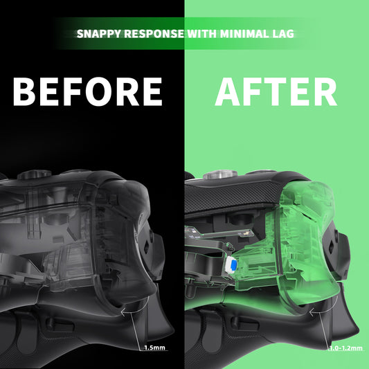 eXtremeRate Clicky Hair Trigger Stop Kit for Xbox Elite Series 2 & Elite 2 Core Controller (Model 1797)