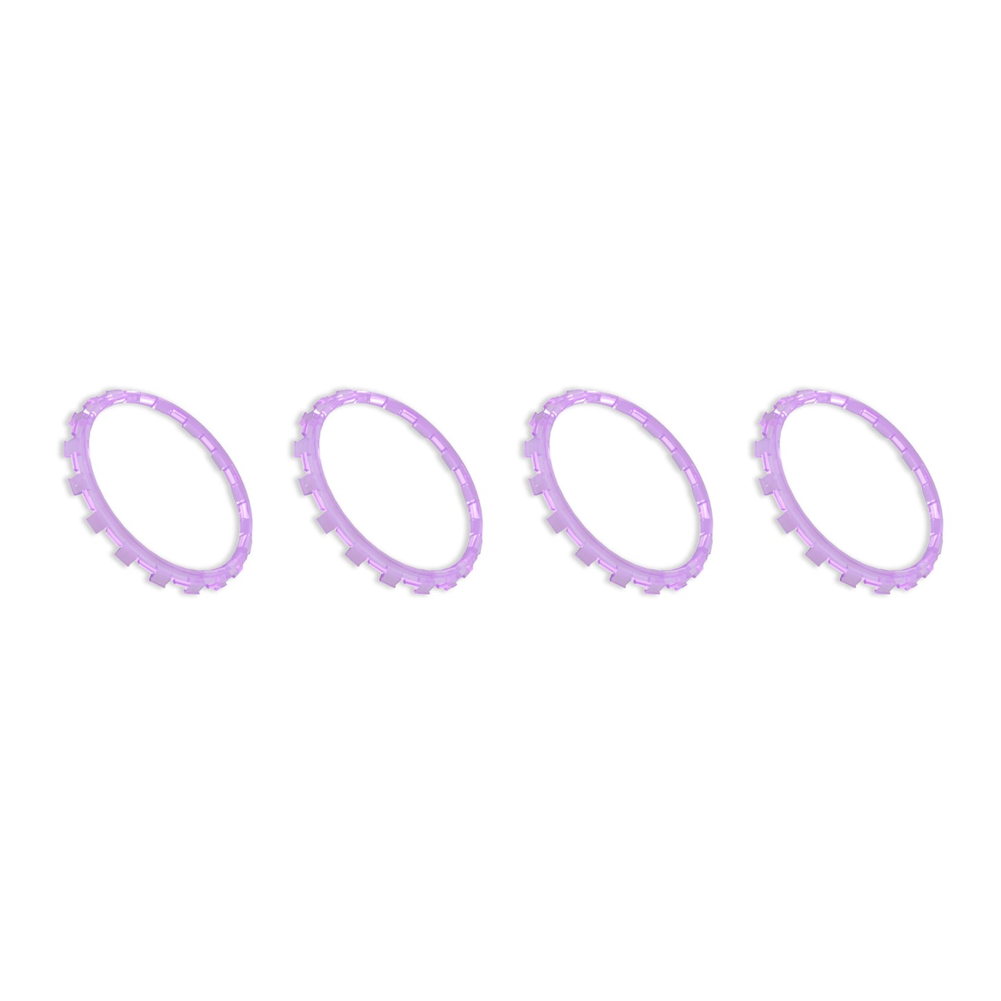 eXtremeRate Custom Replacement Accent Rings for PS5 Controller - Clear Atomic Purple