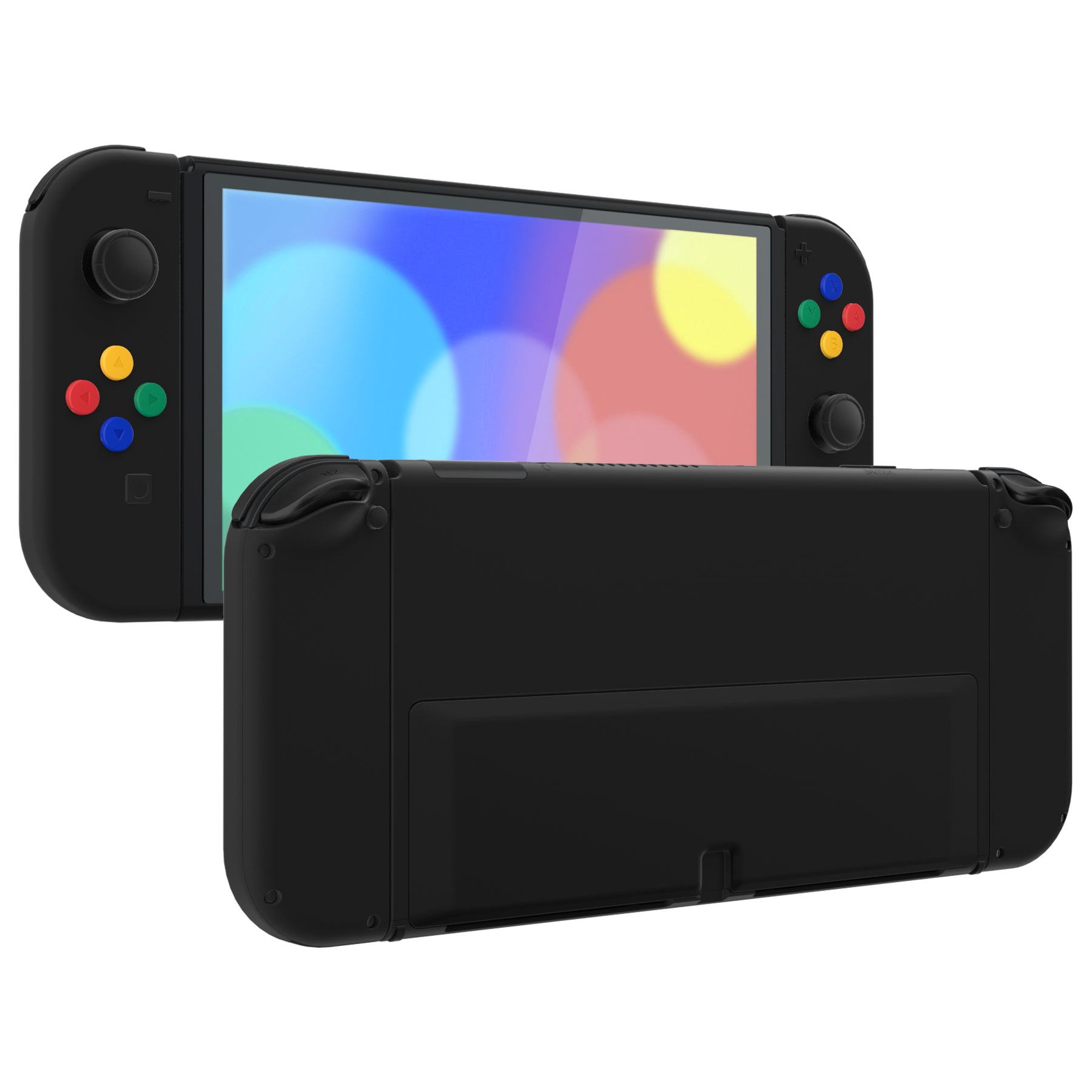 Nintendo Switch カスタム品 マットブラック eXtremeRate Nintendo Switch OLED Custom Replacement Full Set Shell