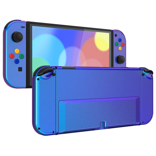 eXtremeRate Custom Replacement Full Set Shell with Buttons for Nintendo Switch OLED - Chameleon Purple Blue