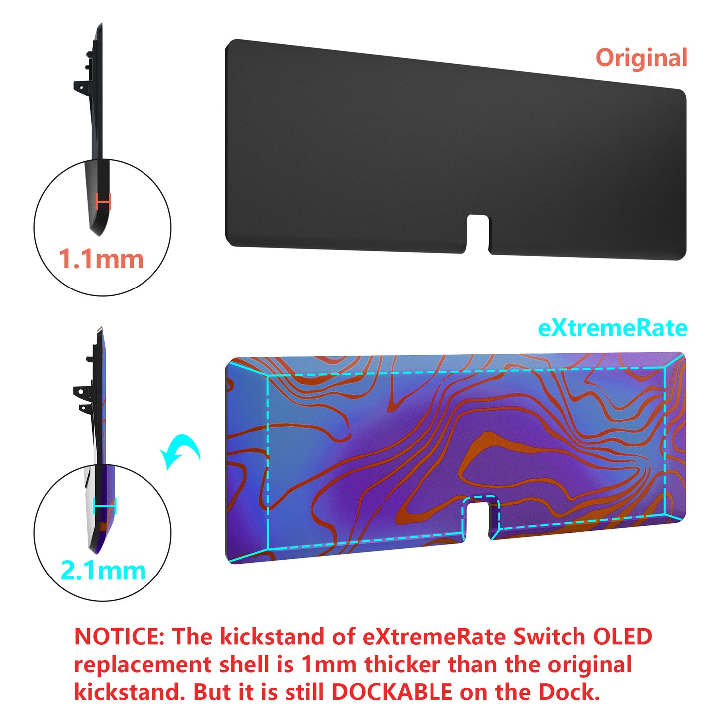 eXtremeRate Custom Replacement Full Set Shell with Buttons for Nintendo Switch OLED - Damascuscamo