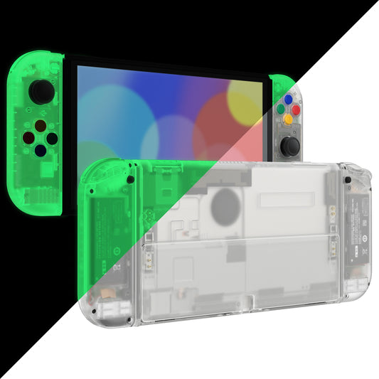 eXtremeRate Custom Replacement Full Set Shell with Buttons for Nintendo Switch OLED - Glow in Dark - Green