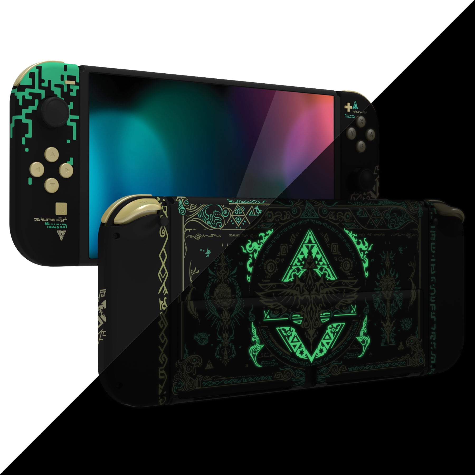 eXtremeRate Glow in Dark Totem of Kingdom Black Full Set Shell