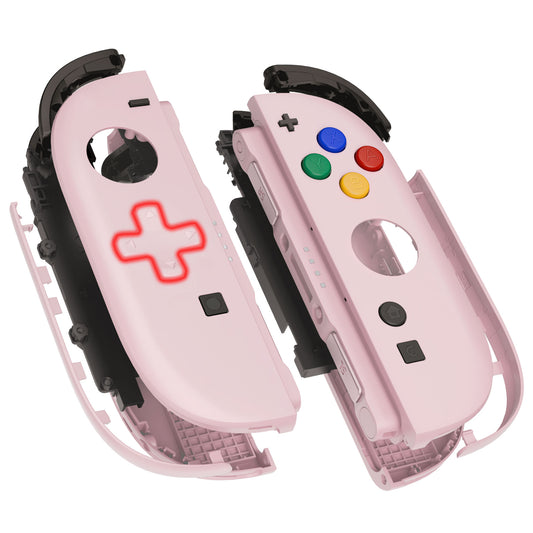 eXtremeRate D-Pad Version Replacement Full Set Shell Case with Buttons for Joycon 2 of Nintendo Switch 2 - Deluxe Version - Cherry Blossoms Pink