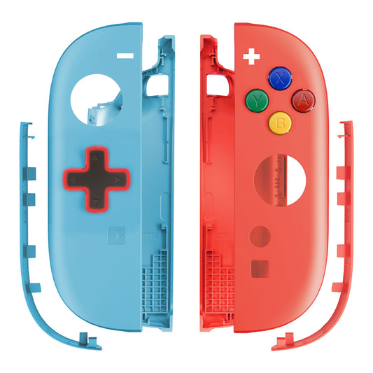 eXtremeRate D-Pad Version Replacement Full Set Shell Case with Buttons for Joycon 2 of Nintendo Switch 2 - Essence Version - Blue & Orange