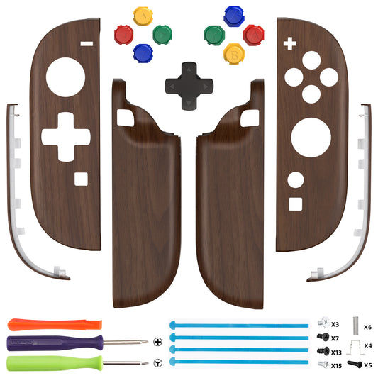 eXtremeRate D-Pad Version Replacement Full Set Shell Case with Buttons for Joycon 2 of Nintendo Switch 2 - Essence Version - Wood Grain