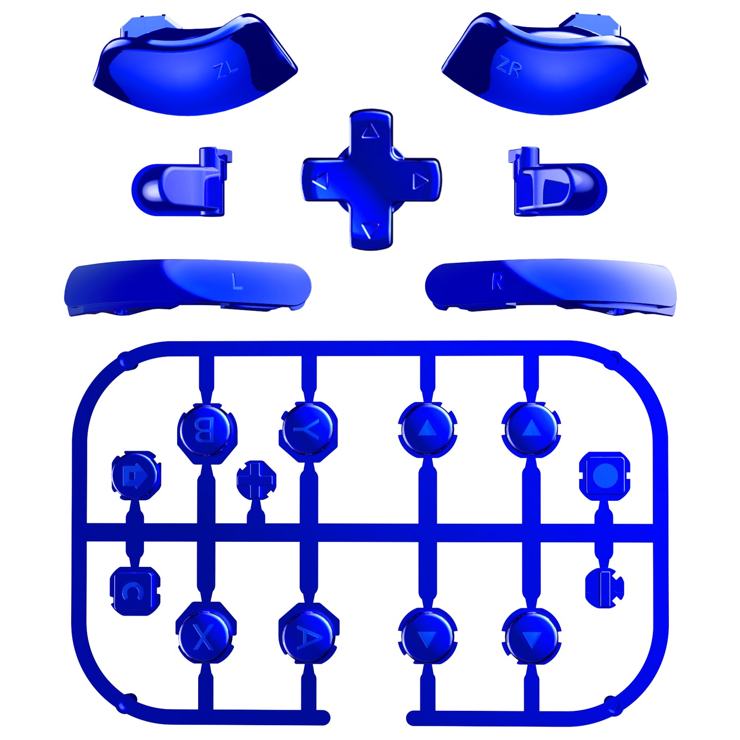 eXtremeRate DIY Replacement Full Set Buttons for Nintendo Switch 2 - Chrome Blue