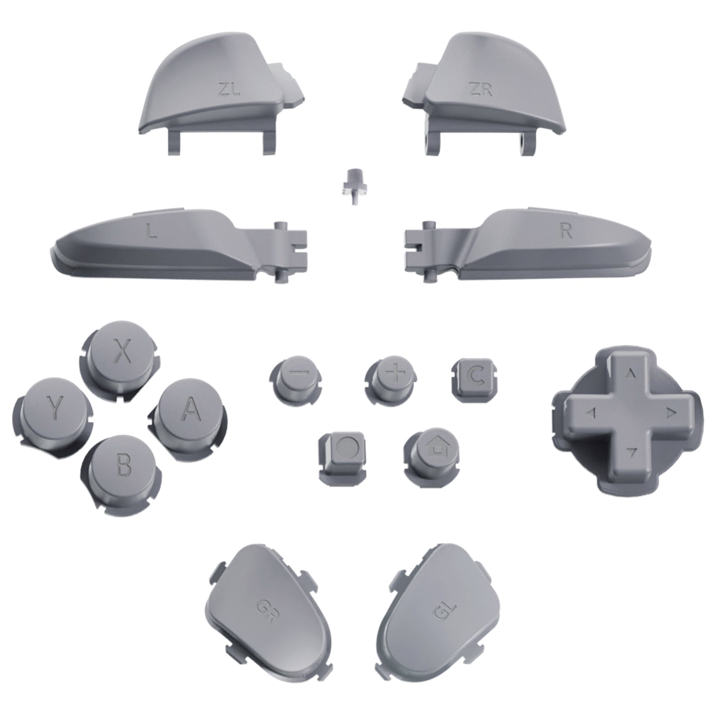 eXtremeRate DIY Replacement Full Set Buttons for Nintendo Switch 2 Pro Controller - New Hope Gray