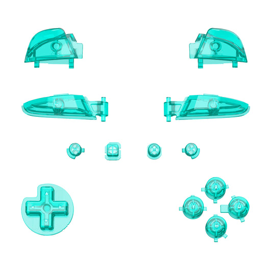 eXtremeRate DIY Replacement Full Set Buttons for Nintendo Switch Pro Controller - Crystal Emerald Green