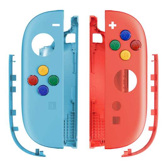 eXtremeRate DIY Replacement Full Set Shell Case with Buttons for Joycon 2 of Nintendo Switch 2 - Essence Version - Blue & Orange