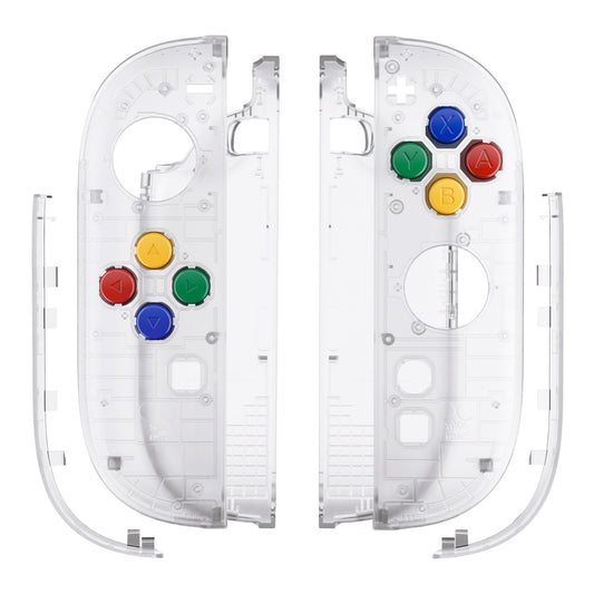 eXtremeRate DIY Replacement Full Set Shell Case with Buttons for Joycon 2 of Nintendo Switch 2 - Essence Version - Clear