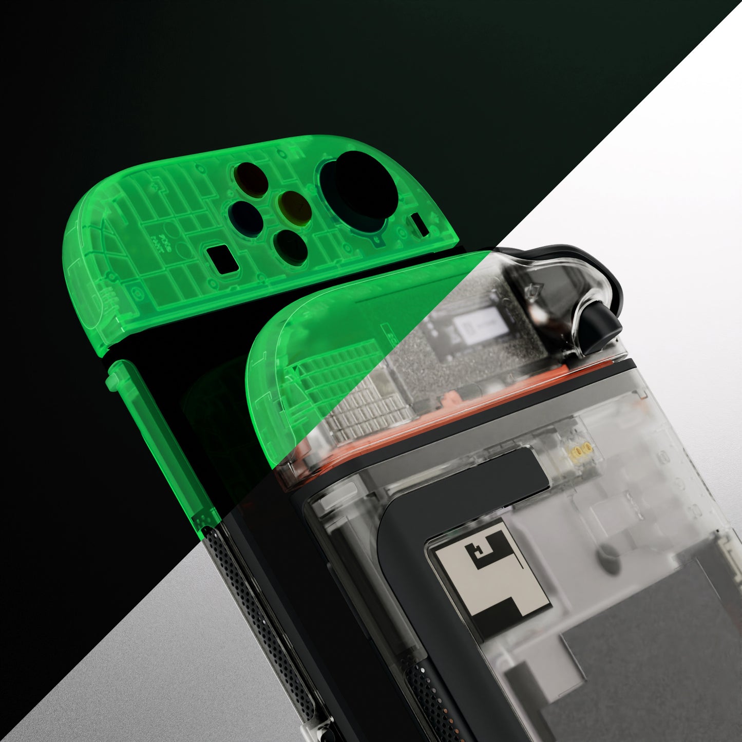 eXtremeRate DIY Replacement Full Set Shells with Buttons for Nintendo Switch 2 - Deluxe Version - Glow in Dark - Green