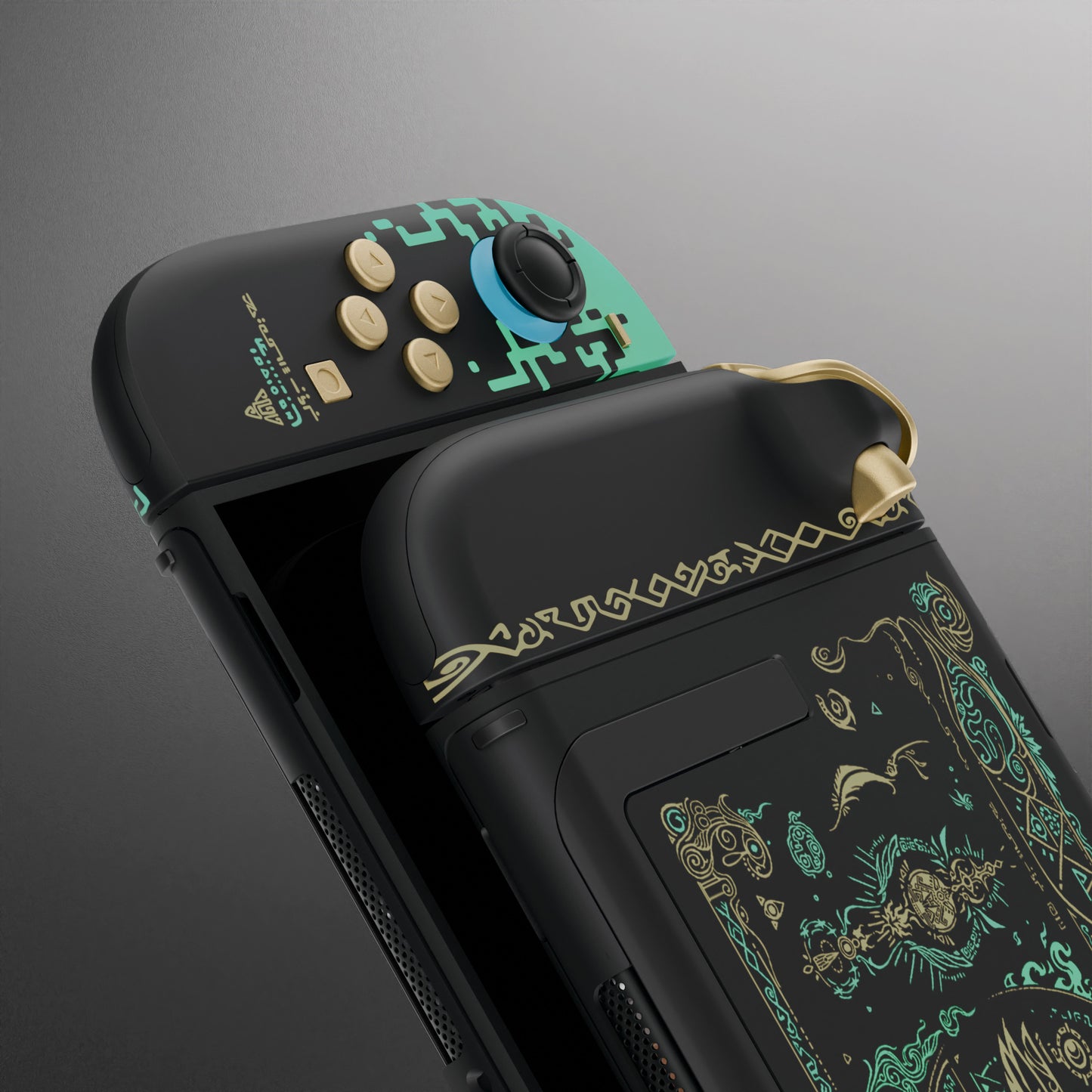 eXtremeRate DIY Replacement Full Set Shells with Buttons for Nintendo Switch 2 - Deluxe Version - Glow in Dark - Totem of Kingdom Black