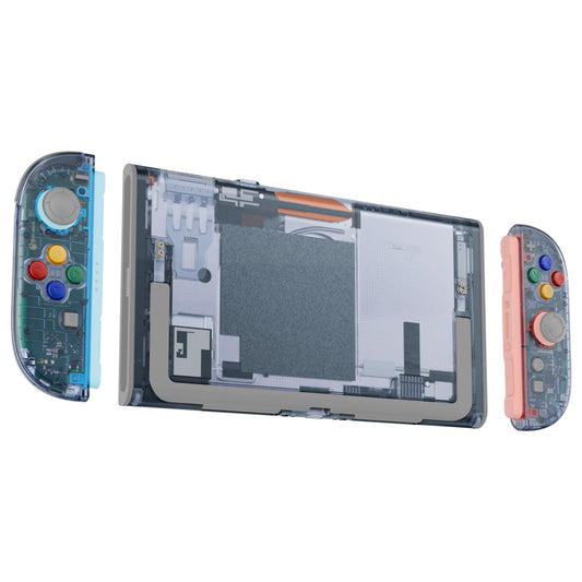 eXtremeRate DIY Replacement Full Set Shells with Buttons for Nintendo Switch 2 - Essence Version - Clear Glacier Blue