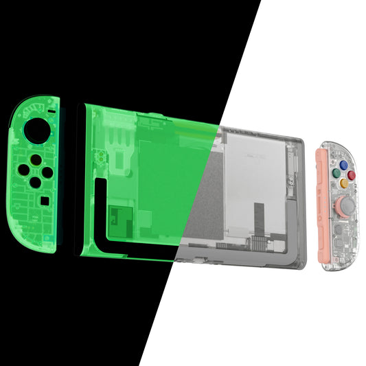 eXtremeRate DIY Replacement Full Set Shells with Buttons for Nintendo Switch 2 - Essence Version - Glow in Dark - Green