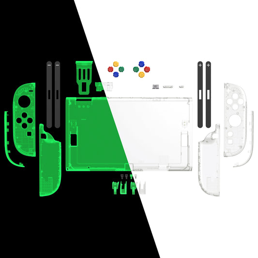 eXtremeRate DIY Replacement Full Set Shells with Buttons for Nintendo Switch 2 - Essence Version - Glow in Dark - Green
