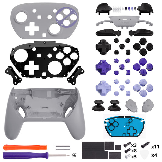 eXtremeRate DIY Replacement Full Set Shells with Buttons for Nintendo Switch 2 Pro Controller - Classic SNES Style