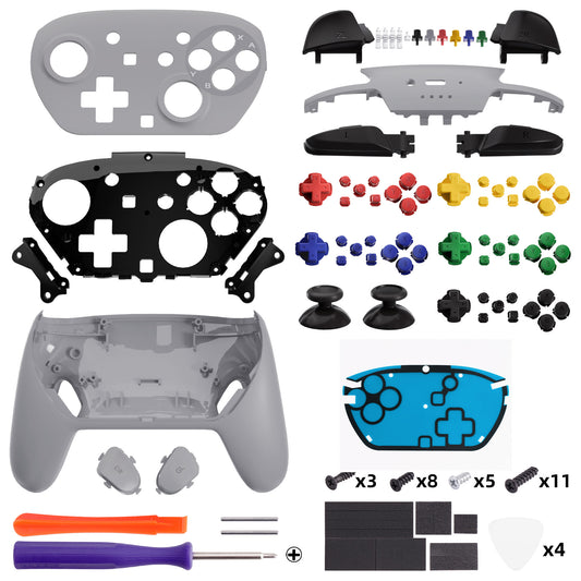 eXtremeRate DIY Replacement Full Set Shells with Buttons for Nintendo Switch 2 Pro Controller - SFC SNES Classic EU