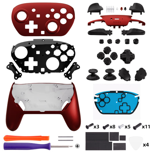 eXtremeRate DIY Replacement Full Set Shells with Buttons for Nintendo Switch 2 Pro Controller - Scarlet Red