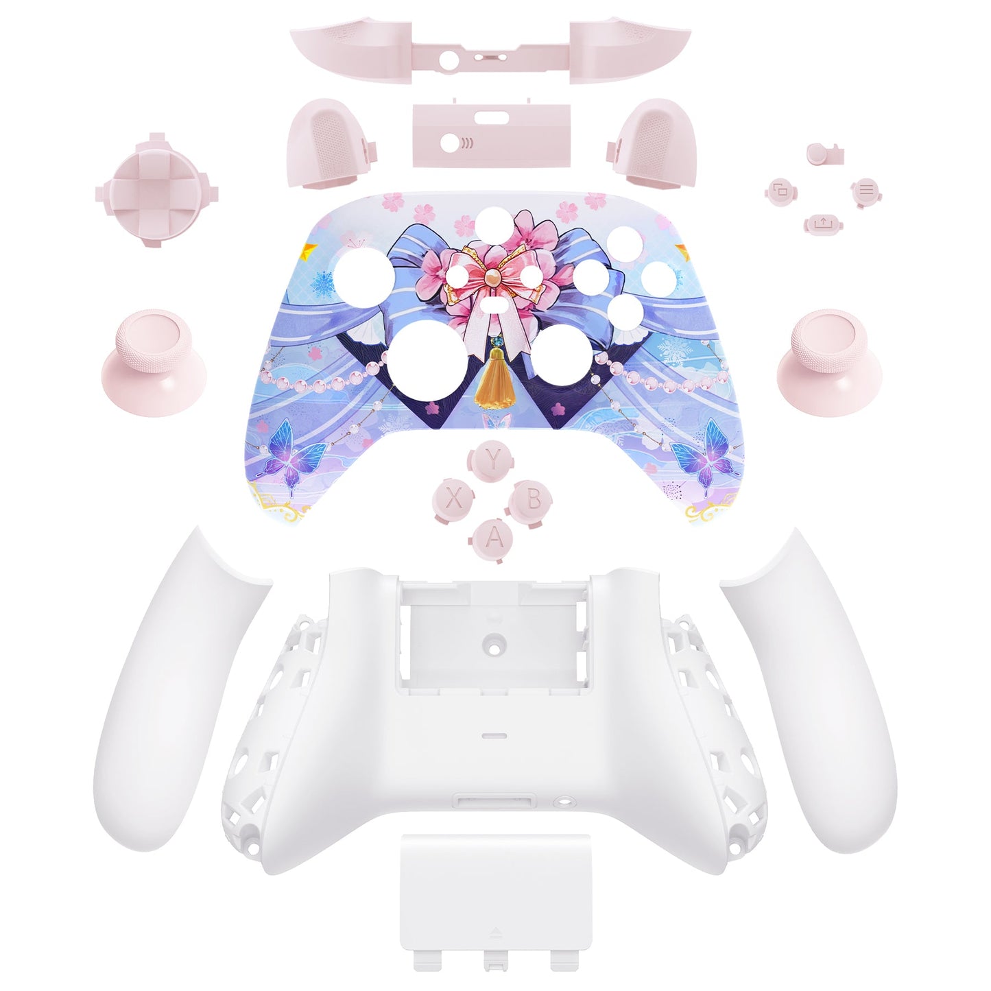 eXtremeRate Full Set Housing Shell Case with Buttons for Xbox Series X & S Controller - Cryo Impact eXtremeRate