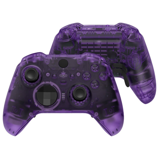 eXtremeRate Full Set Shell with Buttons for Xbox One Elite Series 2 & Elite 2 Core Controller (Model 1797) - Clear Atomic Purple eXtremeRate