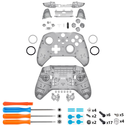 eXtremeRate Full Set Shell with Buttons for Xbox One Elite Series 2 & Elite 2 Core Controller (Model 1797) - Clear Black eXtremeRate