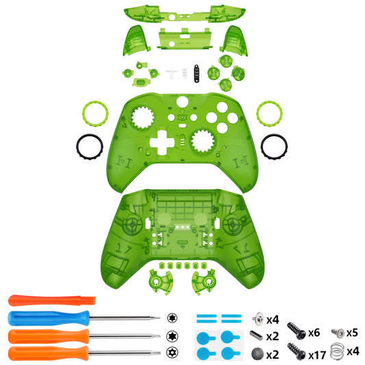 eXtremeRate Full Set Shell with Buttons for Xbox One Elite Series 2 & Elite 2 Core Controller (Model 1797) - Clear Green