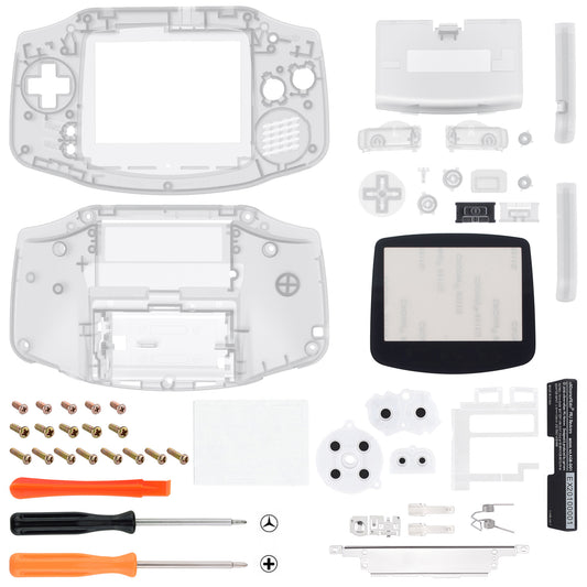 eXtremeRate IPS Ready Upgraded GBA Replacement Full Set Shells with Buttons for Gameboy Advance, Compatible with Both IPS & Standard LCD - Glow in Dark - Green