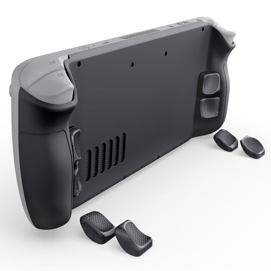 eXtremeRate Interchangeable Back Buttons Bottom Shell for Steam Deck LCD & OLED - with 2 Height Adjustable Buttons - Black eXtremeRate