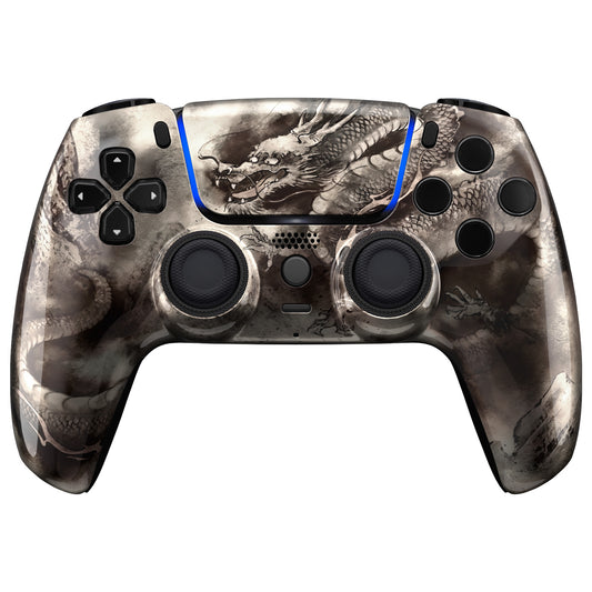 eXtremeRate LUNA Redesigned Replacement Front Shell with Touchpad Compatible with PS5 Controller BDM-010/020/030/040/050/060 - Dragon Scroll