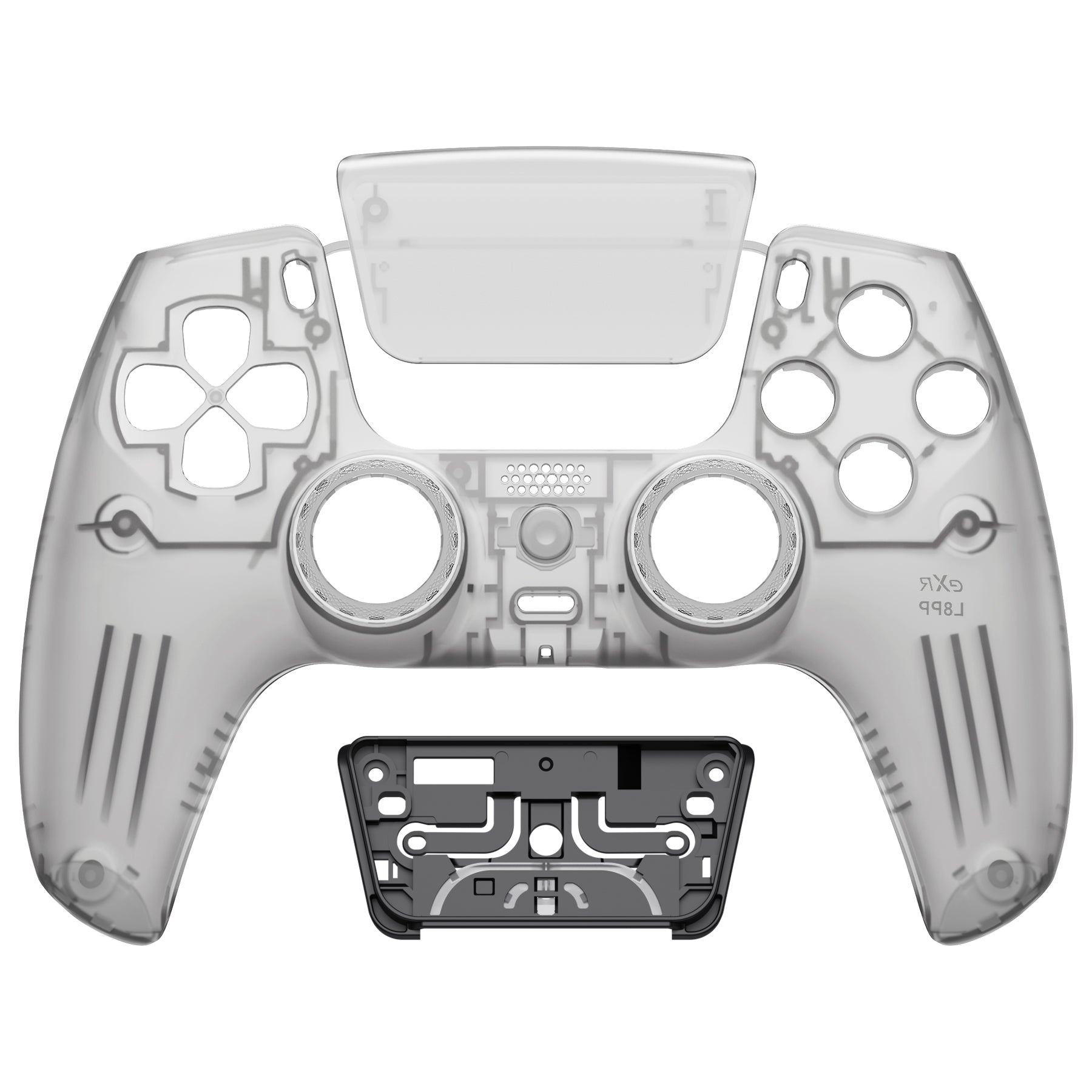 eXtremeRate Luna Redesigned Clear Black Front Shell Touchpad