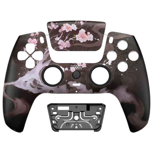 eXtremeRate LUNA Redesigned Replacement Front Shell with Touchpad Compatible with PS5 Controller BDM-010/020/030/040/050 - Blossom In The Darkness