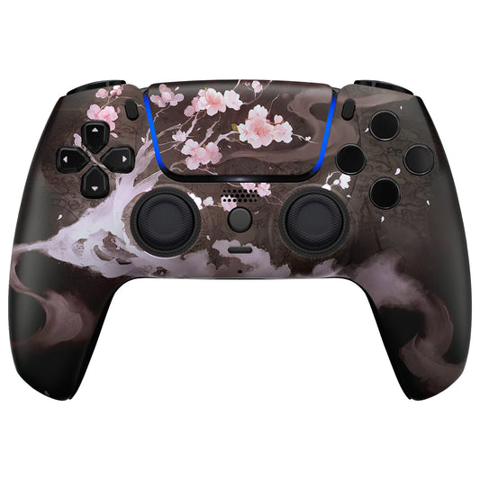 eXtremeRate LUNA Redesigned Replacement Front Shell with Touchpad Compatible with PS5 Controller BDM-010/020/030/040/050 - Blossom In The Darkness