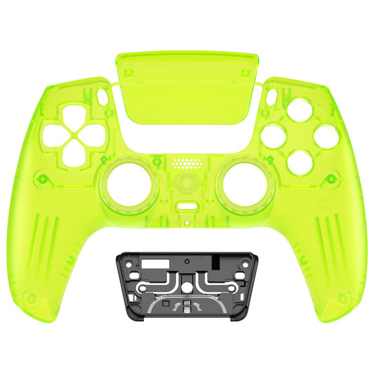 eXtremeRate LUNA Redesigned Replacement Front Shell with Touchpad Compatible with PS5 Controller BDM-010/020/030/040/050/060- Clear Lime Green