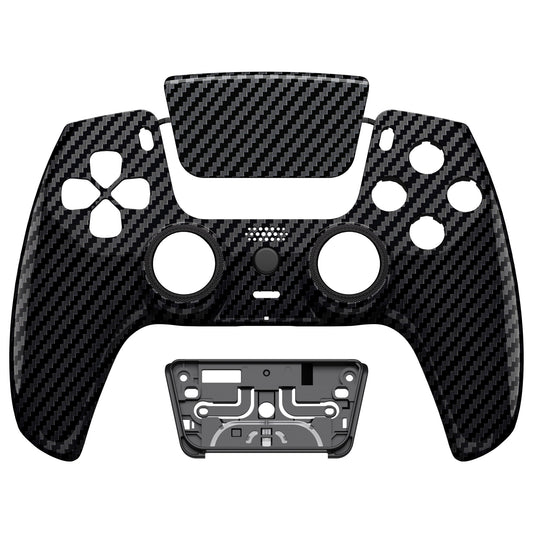 eXtremeRate LUNA Redesigned Replacement Front Shell with Touchpad Compatible with PS5 Controller BDM-010/020/030/040/050/060 - Graphite Carbon Fiber