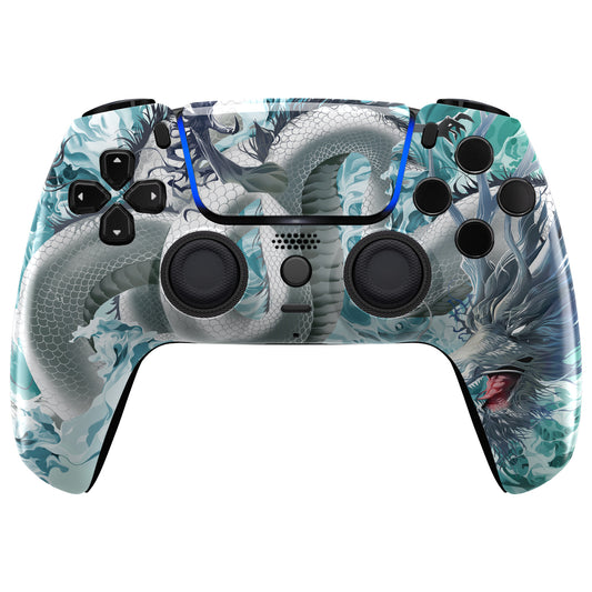 eXtremeRate LUNA Redesigned Replacement Front Shell with Touchpad Compatible with PS5 Controller BDM-010/020/030/040/050/060 - Jade Dragon - Cloud Dominator