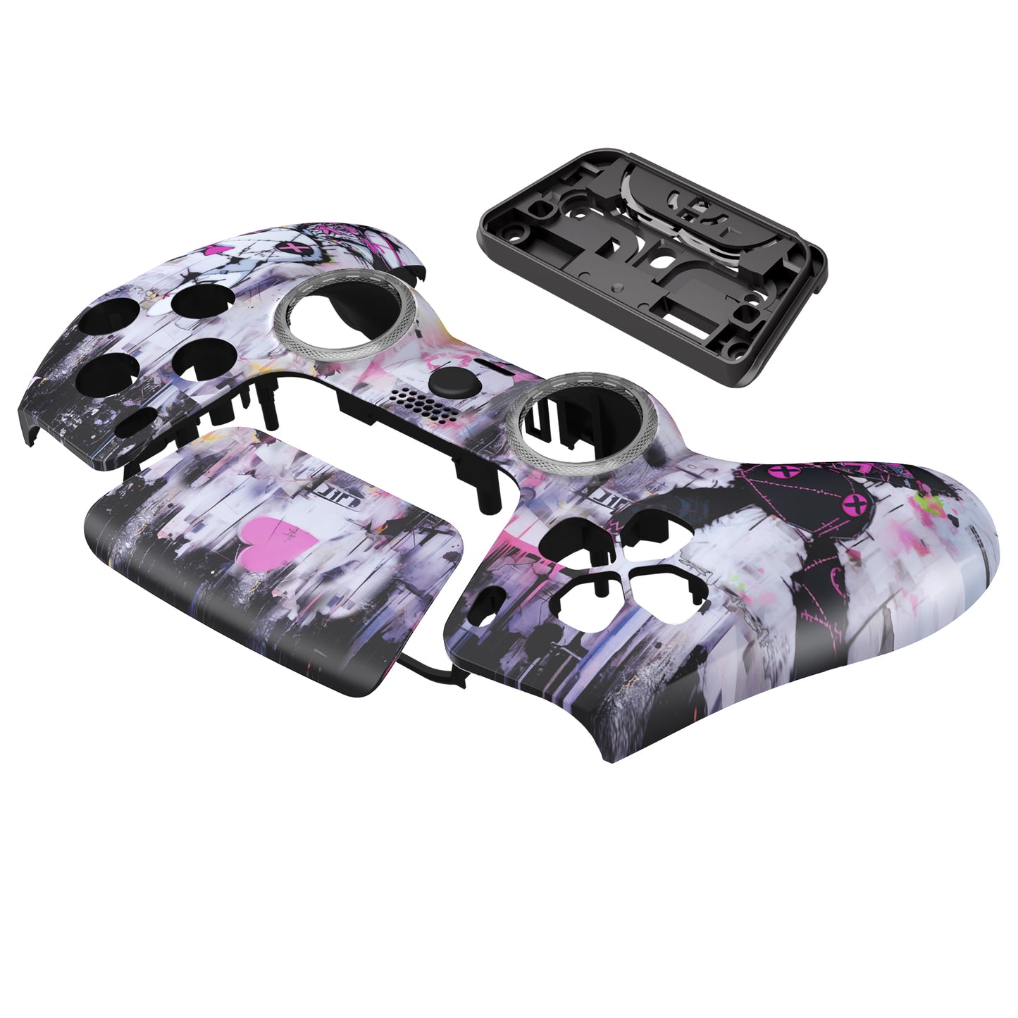 eXtremeRate LUNA Redesigned Replacement Front Shell with Touchpad Compatible with PS5 Controller BDM-010/020/030/040/050/060 - Lovely Punky Bunny