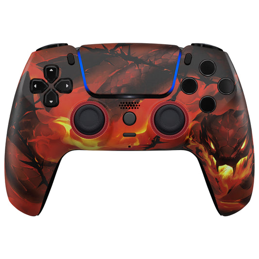 eXtremeRate LUNA Redesigned Replacement Front Shell with Touchpad Compatible with PS5 Controller BDM-010/020/030/040/050 - Purgatory Fire Serpent