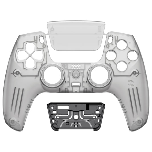 eXtremeRate LUNA Redesigned Replacement Front Shell with Touchpad Compatible with PS5 Controller BDM-010/020/030/040/050/060- Clear Black