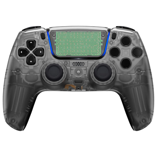 eXtremeRate LUNA Redesigned Replacement Front Shell with Touchpad Compatible with PS5 Controller BDM-010/020/030/040/050/060- Clear Black
