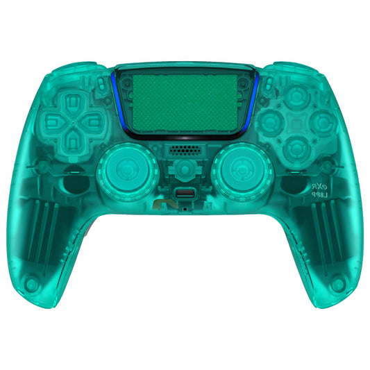 eXtremeRate LUNA Redesigned Replacement Full Set Shells with Buttons Compatible with PS5 Controller BDM-030/040/050 - Emerald Green eXtremeRate