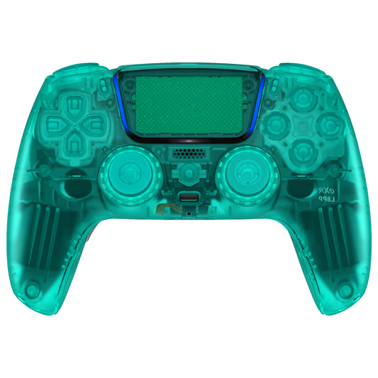 eXtremeRate LUNA Redesigned Replacement Full Set Shells with Buttons Compatible with PS5 Controller BDM-030/040/050/060 - Emerald Green