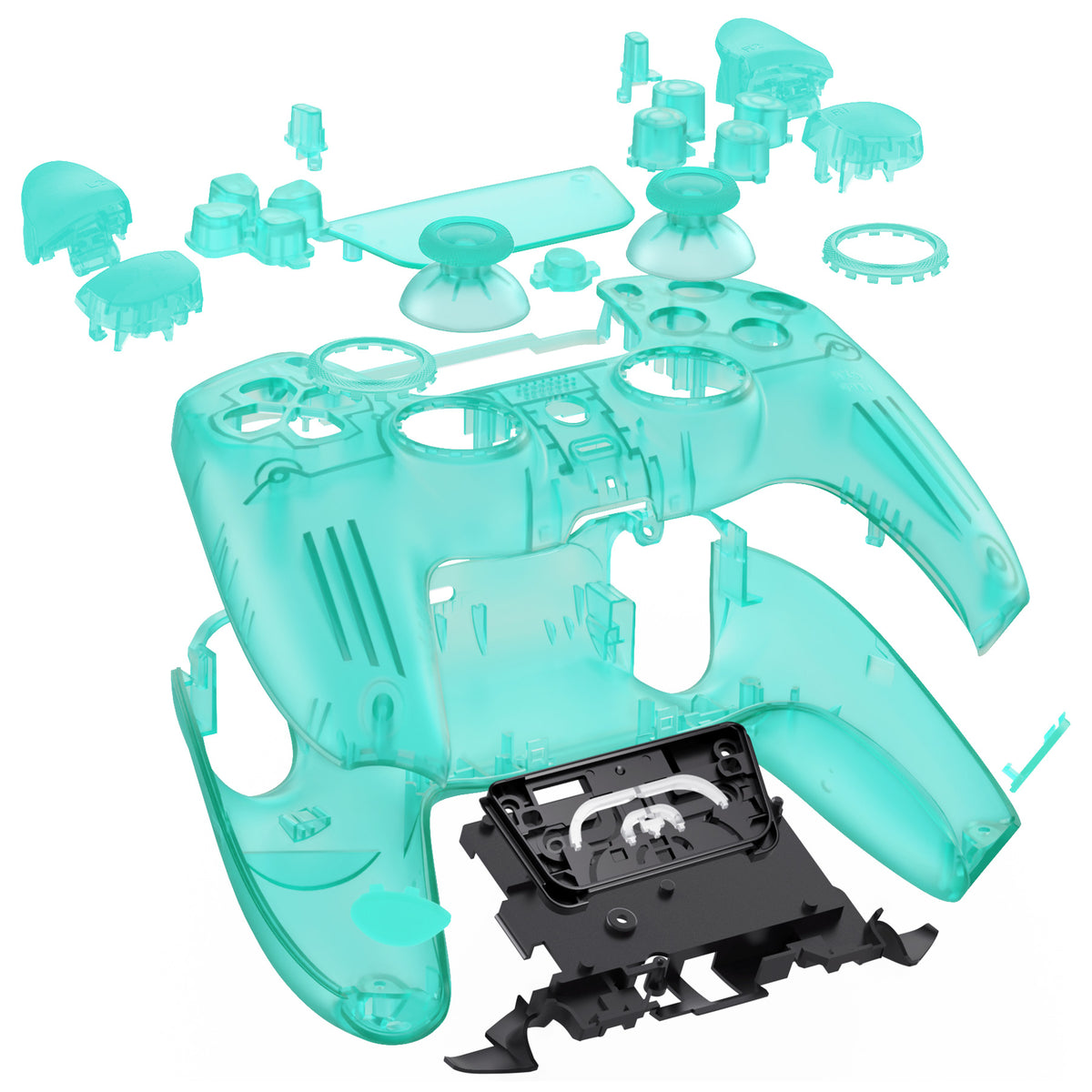 eXtremeRate LUNA Redesigned Replacement Full Set Shells with Buttons Compatible with PS5 Controller BDM-030/040/050/060 - Emerald Green