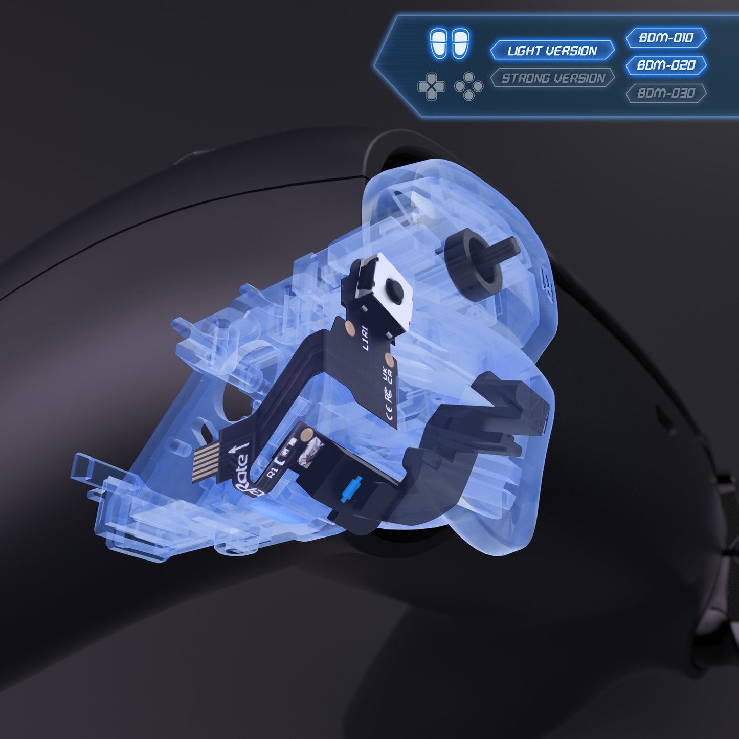 eXtremeRate Micro Switch - Light Version Tactile Clicky Hair Trigger Kit V2 for PS5 Controller BDM-010/020 Shoulder Buttons, Ergonomic Micro Switches L2R2 Tactile L1R1 Mouse Click for PS5 Controller