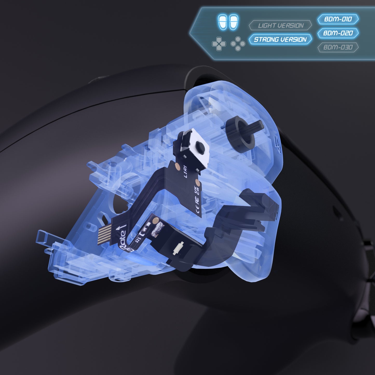 eXtremeRate Micro Switch - Strong Version Tactile Clicky Hair Trigger Kit V2 for PS5 Controller BDM-010/020 Shoulder Buttons, Ergonomic Micro Switches L2R2 Tactile L1R1 Mouse Click for PS5 Controller