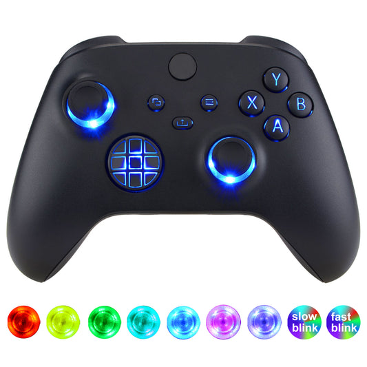 eXtremeRate Multi-Colors Luminated Buttons DTF V2 LED Kit for Xbox Series X & S Controller - Black