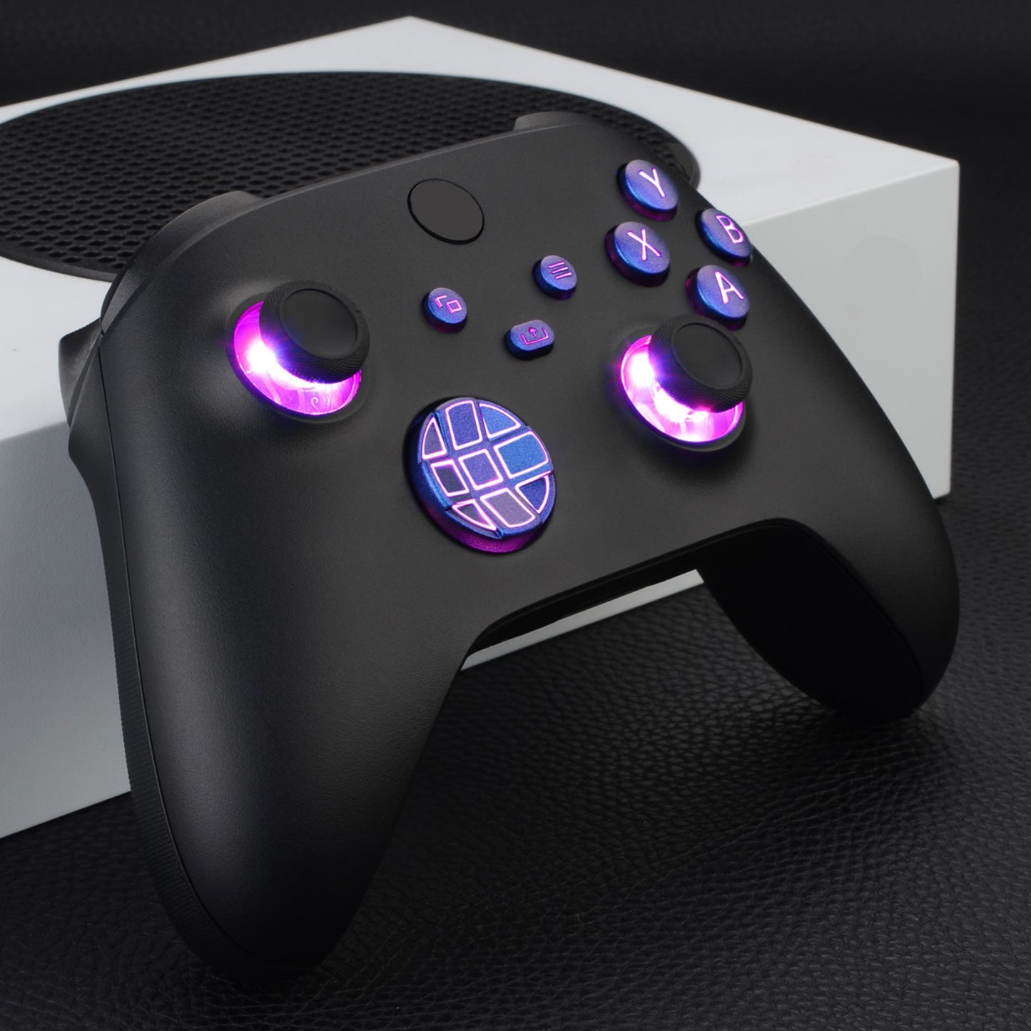 eXtremeRate Multi-Colors Luminated Buttons DTF V2 LED Kit for Xbox Series X & S Controller - Chameleon Purple Blue