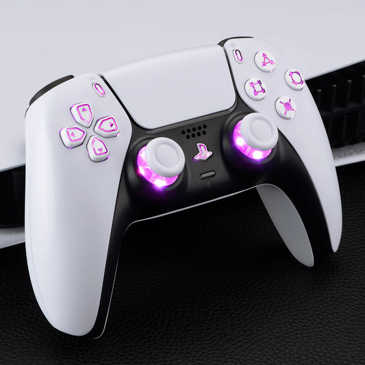 eXtremeRate Multi-Colors Luminated Buttons DTF V4 LED Kit for PS5 Controller BDM-030/040/050/060 - White